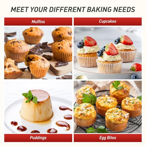 2 Packs 6 Cups Silicone Muffin Pan with Metal Reinforced Frame Jumbo Size Cupcake Pan Tray Egg Bites Silicone Circle Cookie Molds Muffin Tin Tart Pans Large Big Baking Sheet Set for Breakfast