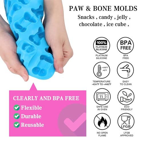 8PCS Silicone Molds Puppy Dog Paw and Bone Shape