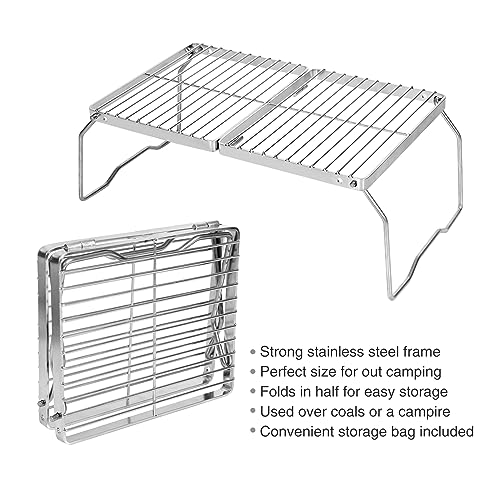 Folding Campfire Grill 304 Stainless Steel Grate