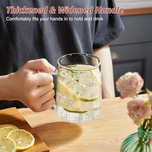 Large Glass Coffee Mugs (2 Count)