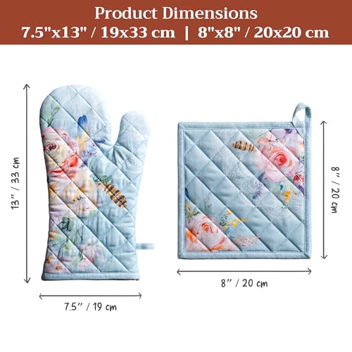 100% Cotton Oven Mitt & Pot Holder Set