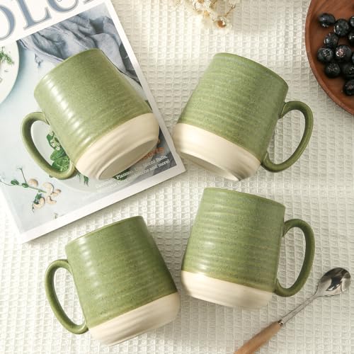 Large Ceramic Coffee Mugs Set (4 Count)