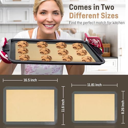 4 Pack Silicone Baking Mat Nonstick 2 Half and 2 Quarter Size (4 Count)