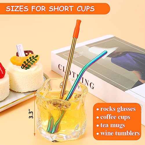 16 Pcs Short Metal Straw (16 Count)