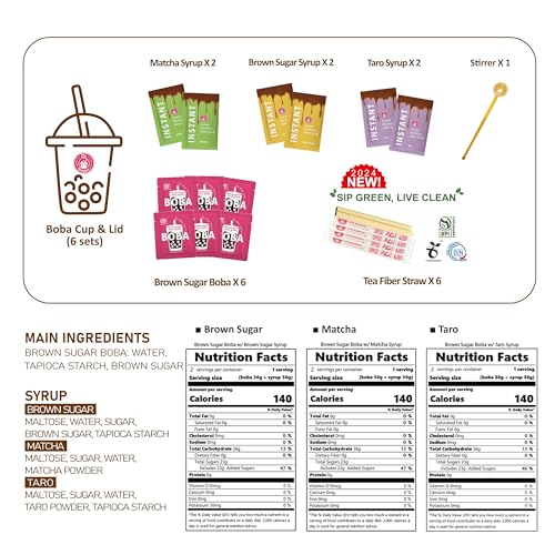 All-in-One Boba Tea Kit for Kids (Party Variety Pack Upgrade) (6 Count)