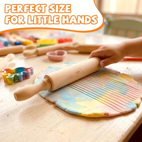 24 Pack 8 Inch Mini Wood Rolling Pin (24 Count)