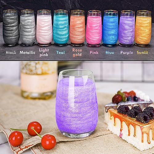 Edible Food Grade Glitter Powder Glimmer Luster Dust Metallic Fancy Food Decorating Sprinkle Glimmery Dust for Drink Wine Beverage Cake Bakery Vegan Allergen