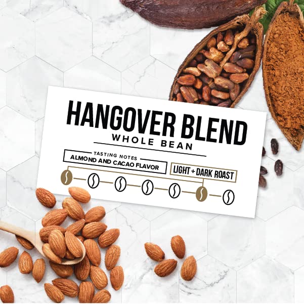 Hangover Blend Dark Roast Light Roast Whole Bean Coffee 12oz. (12 Ounce)