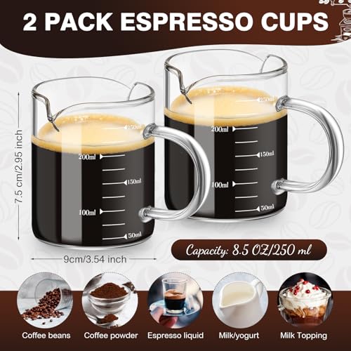 2 Pcs 8oz 250ml Espresso Cups (2 Count)