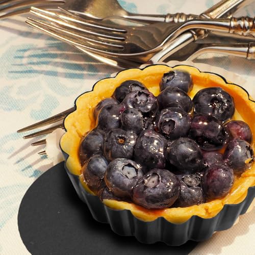 6 Pack Mini Tart Pans 4 Inch with Removable Bottom Round Non (6 Count)