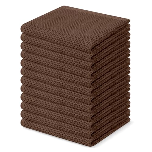 100% Cotton Waffle Weave Kitchen Dish Cloths 12 (12 Count)