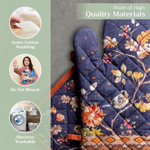 100% Cotton Oven Mitt & Pot Holder Set