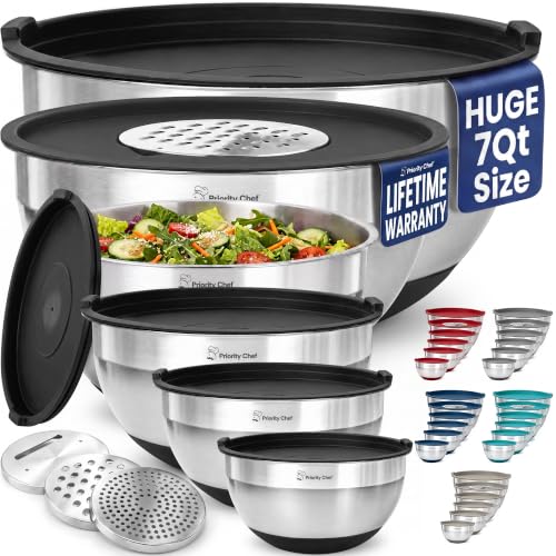 6pc Stainless Steel Mixing Bowls with Lids Set (6 Count)