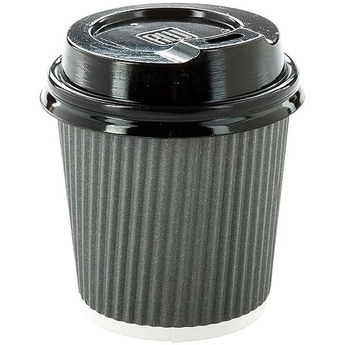 Ripple Wall Coffee Cups 500 Count 4 Ounce Insulated Gray Paper Cups