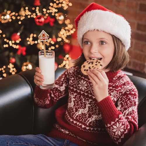 30 Pcs Christmas Drink Stirrers Gingerbread House Stir Sticks (30 Count)