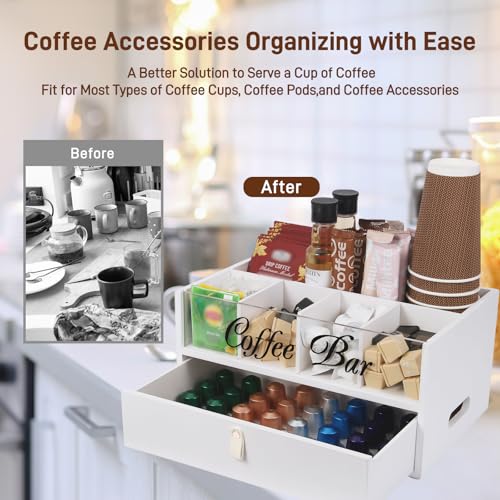 2 Tier Coffee Bar Organizer with Clear Acrylic Top