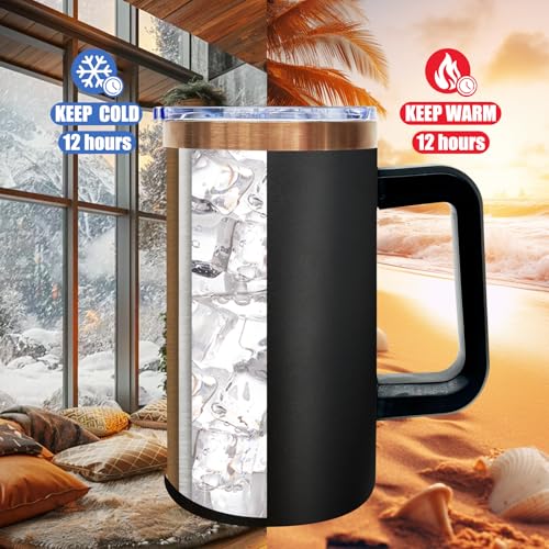 22oz Insulated Coffee Mug Bulk with Handle and Lid Black (8 Count)