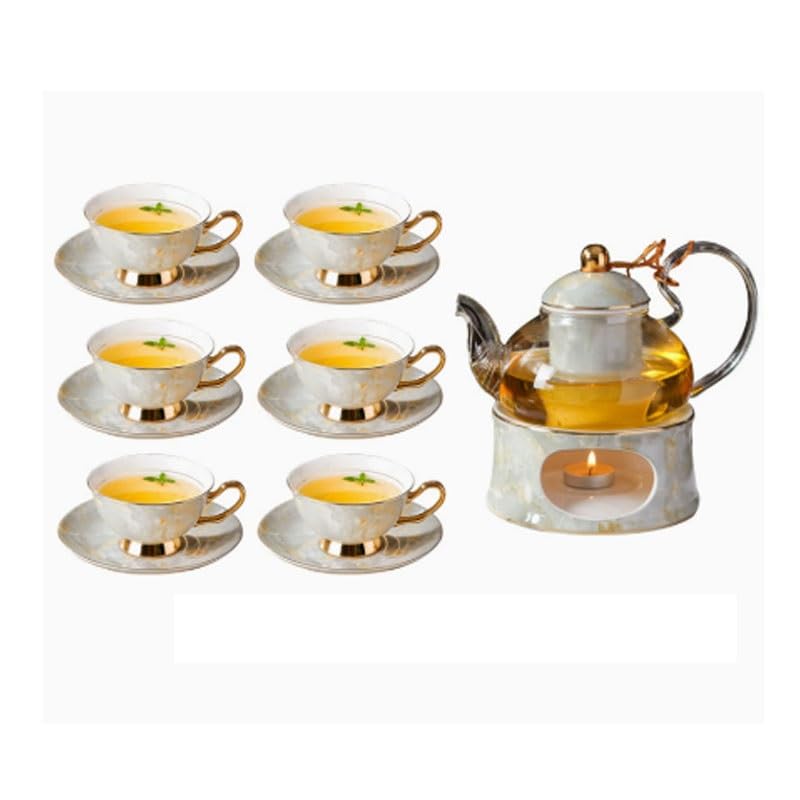 British Ceramic Afternoon Tea Cups Fruit Teapot with Filter Gift Box Flower Set