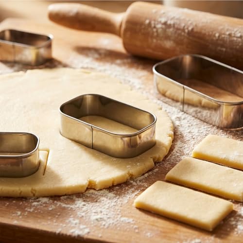 Rounded Rectangle Cookie Cutter Stainless Steel Plaque Cookie Cutters Geometric Frame Cookie Cutters Shapes Molds for Baking 1 Inch Depth (4 Count)