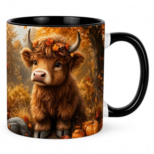 Fall Highland Cow Pumpkin Coffee Mug
