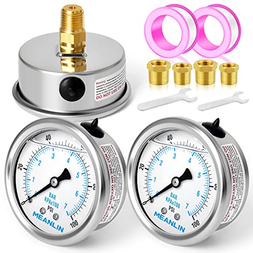 0~100Psi Stainless Steel 1 (2 Count)