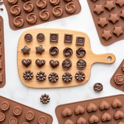 6 Pack Silicone Chocolate Candy Molds
