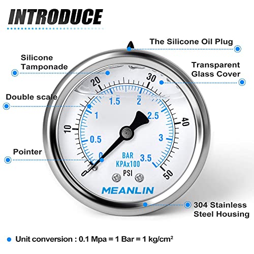 0~50Psi Stainless Steel 1