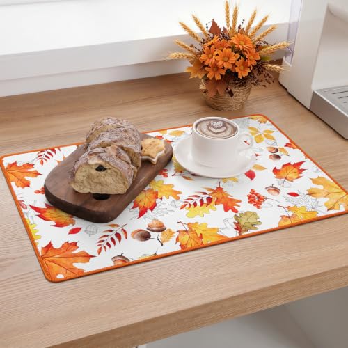 2 Pack 12x19 Inch Fall Dish Drying Mat (2 Count)