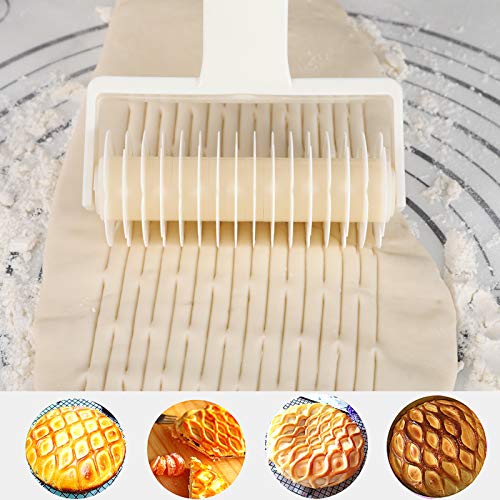 2Pcs Lattice Roller Cutter Pastry Cutter Roller DIY Baking Tool for Dought Cookie Pie Pizza Bread Pastry (2 Count)