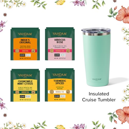 Assorted Tea Gift Set for Mom with Cruise Tumbler (60 Count)