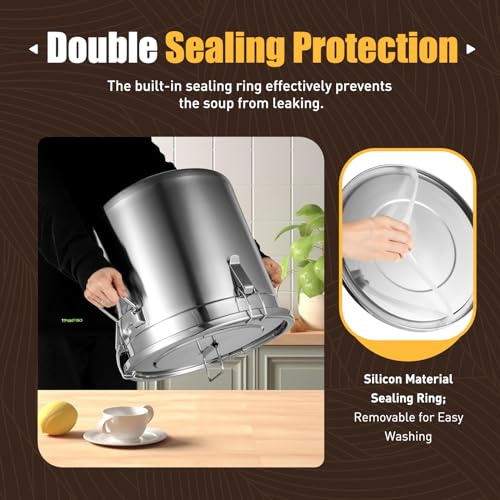 304 Stainless Steel Container 33L Airtight Food Storage Container with Lids & Locking Clips Stainless Steel Bucket for Kitchen