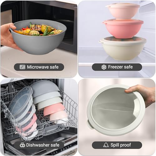 12 Piece Plastic Mixing Bowls with Lids Set (452.48 Count)
