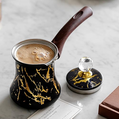Retro Turkish Arabic Coffee Pot with Wooden Handle