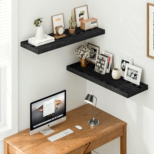 Black Floating Shelves 36 Inch (2 Count)