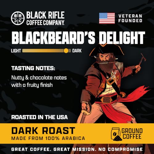 Black Rifle Coffee Dark Roast Ground Coffee Blackbeard's Delight 12 oz (12 Ounce)