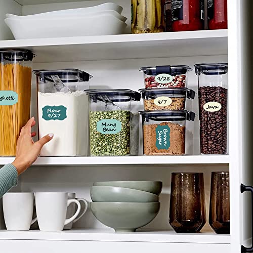 Labels for Food Containers 120Pcs Removable Waterproof Write