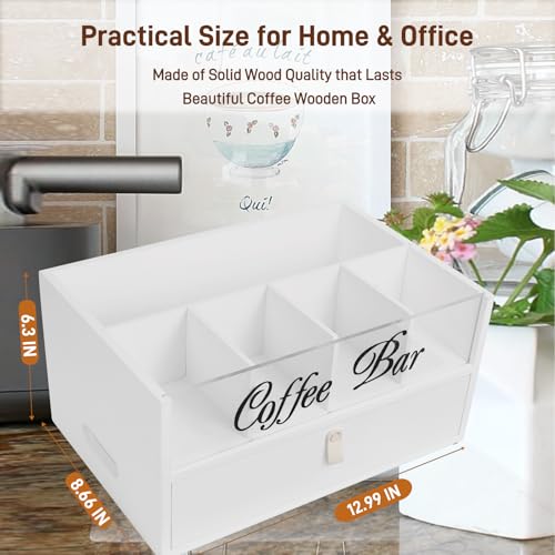 2 Tier Coffee Bar Organizer with Clear Acrylic Top