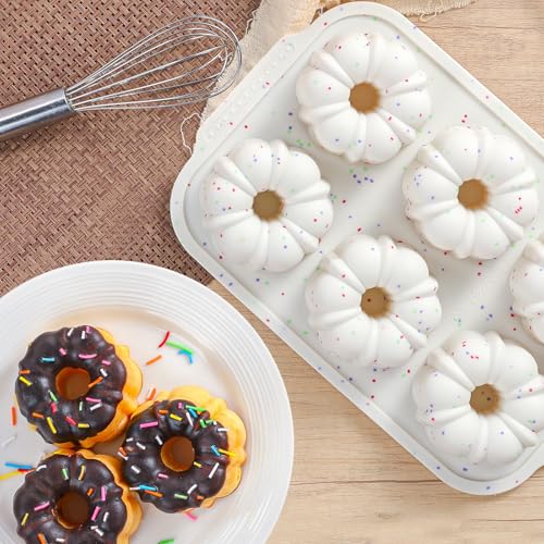 3 Inch Mini Fluted Tube Cake Pans for Baking with Metal Reinforced Frame (2 Count)