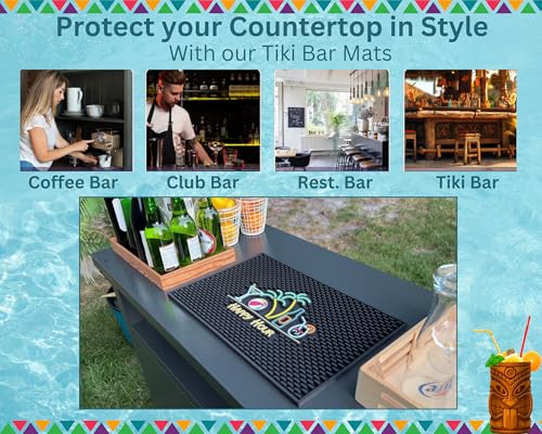 Happy Hour Silicone Bar Mat for Bartending 18x12 in
