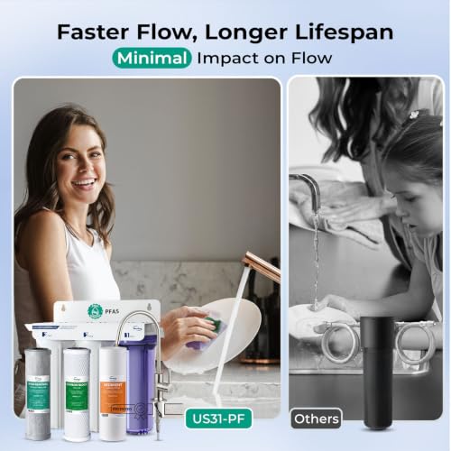US31-PF 3-Stage Under Sink Water Filter System with Faucet, 1 Year