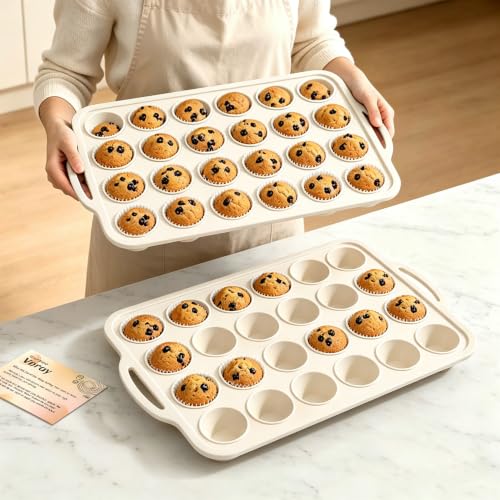 Beige Mini Silicone Muffin Molds (2 Count)