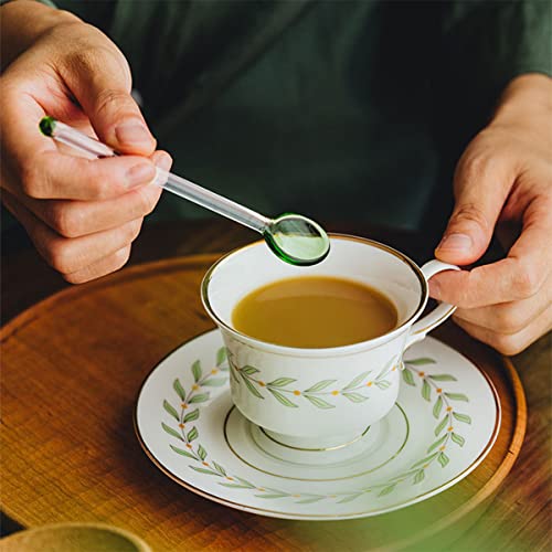 5 Pieces Glass Spoons for Coffee Teaspoons Glass Stirring Spoon Rod 5.9 inch Coffee Stirrers Ice Tea Spoon Glass Mixing Spoon for Tea SugarHome Bar Party (5 Count)