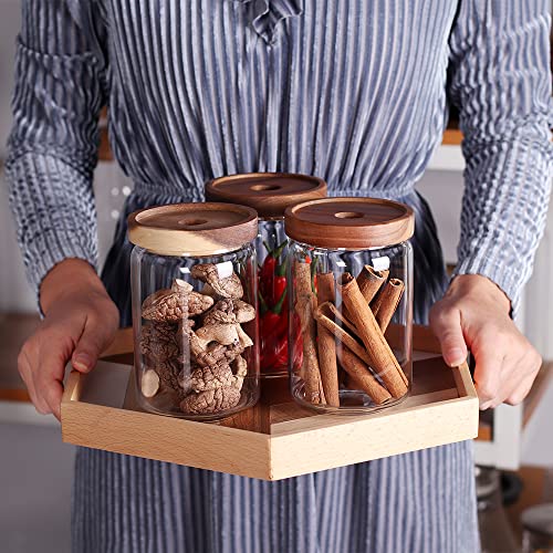 Glass Jars Food Storage Containers with Airtight Acacia Lids