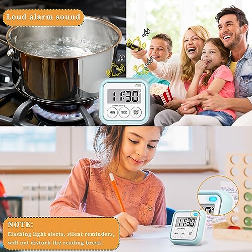 Timer Kitchen Timers for Cooking Classroom Timer for Kids Teachers Magnetic Digital Timers 4 Pack (4 Count)