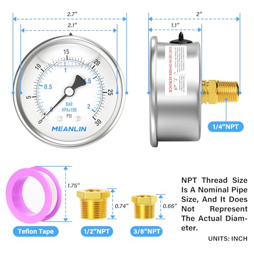 0~30Psi Stainless Steel 1