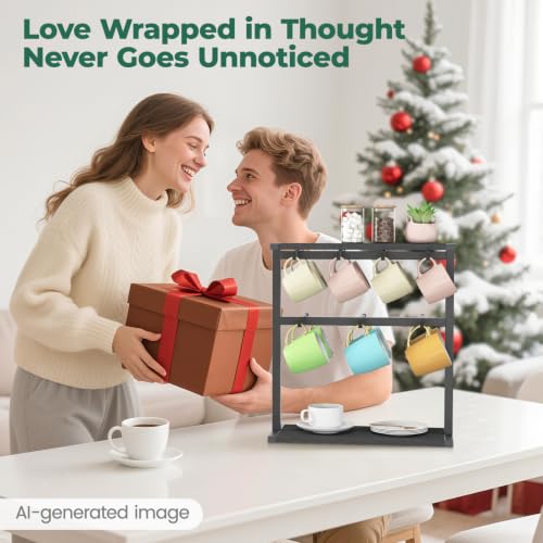 Coffee Mug Holder Cup Tree Rack for Coffee Bar Countertop