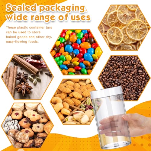 4 Pcs Plastic Jars Wide Mouth with Lids