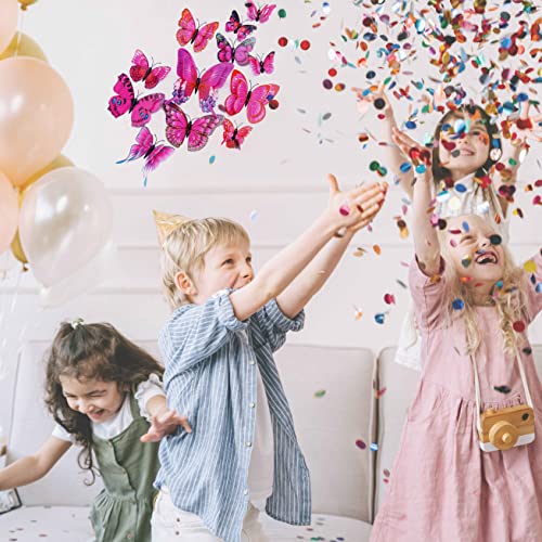 3D Butterfly Wall Decor Butterfly Decorations Stickers with Magnets (24 Count)
