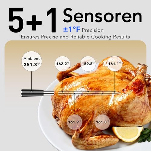 Wireless Meat Thermometer Bluetooth with Digital Standalone Base