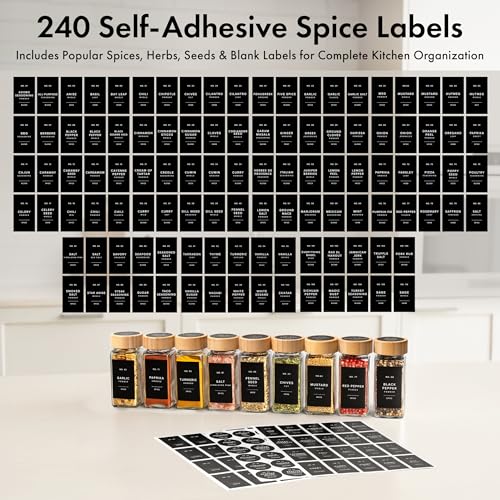 Glass Spice Jars with Label (24 Count)